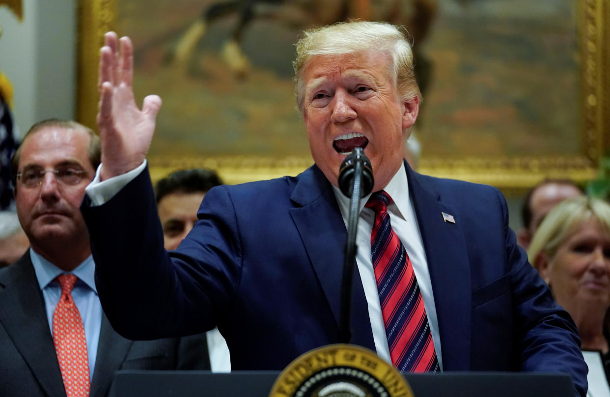 President Trump responds to questions from reporters at the White House on Thursday. (Photo: Jonathan Ernst/Reuters)