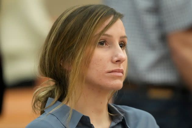 Kouri Richins, a Utah mother of three who authorities say fatally poisoned her husband, Eric Richins, attends a Sept. 1 court hearing in Park City, Utah.