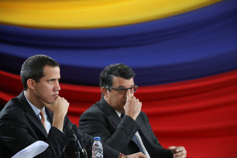 Venezuela's National Assembly President and opposition leader Juan Guaido, who many nations have recognised as the country's rightful interim ruler, takes part in a session of Venezuela's National Assembly in Caracas