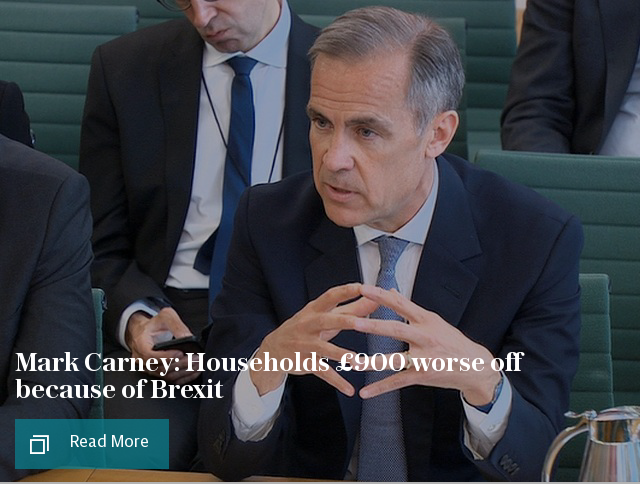 Mark Carney: Households £900 worse off because of Brexit