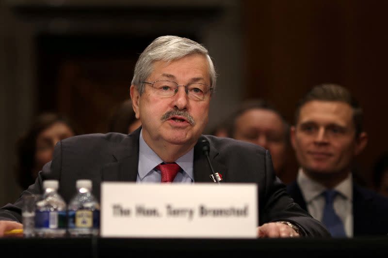 FILE PHOTO: Iowa Governor Terry Branstad testifies before a Senate Foreign Relations Committee confirmation hearing on his nomination to be U.S. ambassador to China at Capitol Hill in Washington D.C.