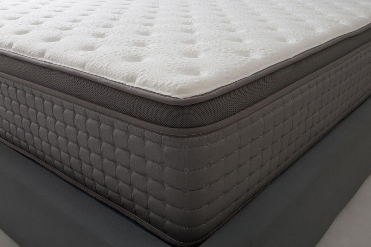 A close-up image of a high-quality mattress.