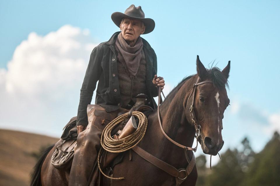 Harrison Ford as Jacob Dutton of the Paramount+ original series 1923. Photo Cr: Emerson Miller/Paramount+. © 2022 Viacom International Inc. All Rights Reserved.