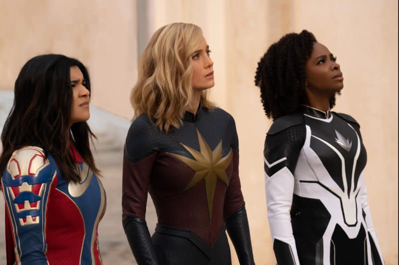 Left to right, Iman Vellani, Brie Larson and Teyonah Parris are "The Marvels." Photo courtesy of Marvel