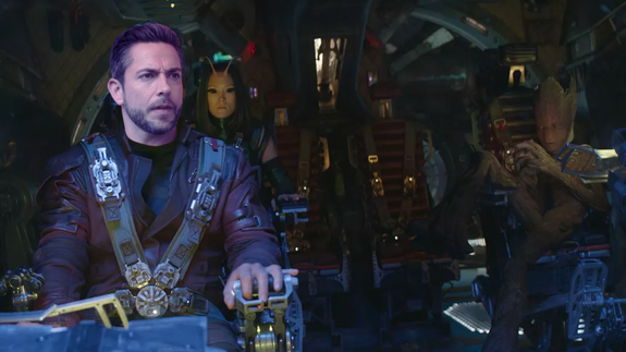 "Forget Fandral, I'm Star-Lord now." — Zachary Levi in a spaceship