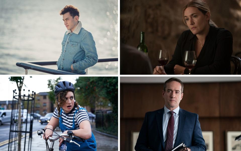 (From top left): Olly Alexander in It's a Sin, Kate Winslet in Mare of Easttown, Rose Matafeo in Starstruck, and Matthew Macfadyen in Succession - AP/HBO/BBC/Apple