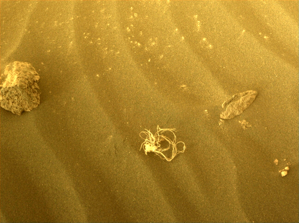 A strange tangle of material found by Nasa’s Perseverance Mars rover on 12 July 2022 (Nasa)
