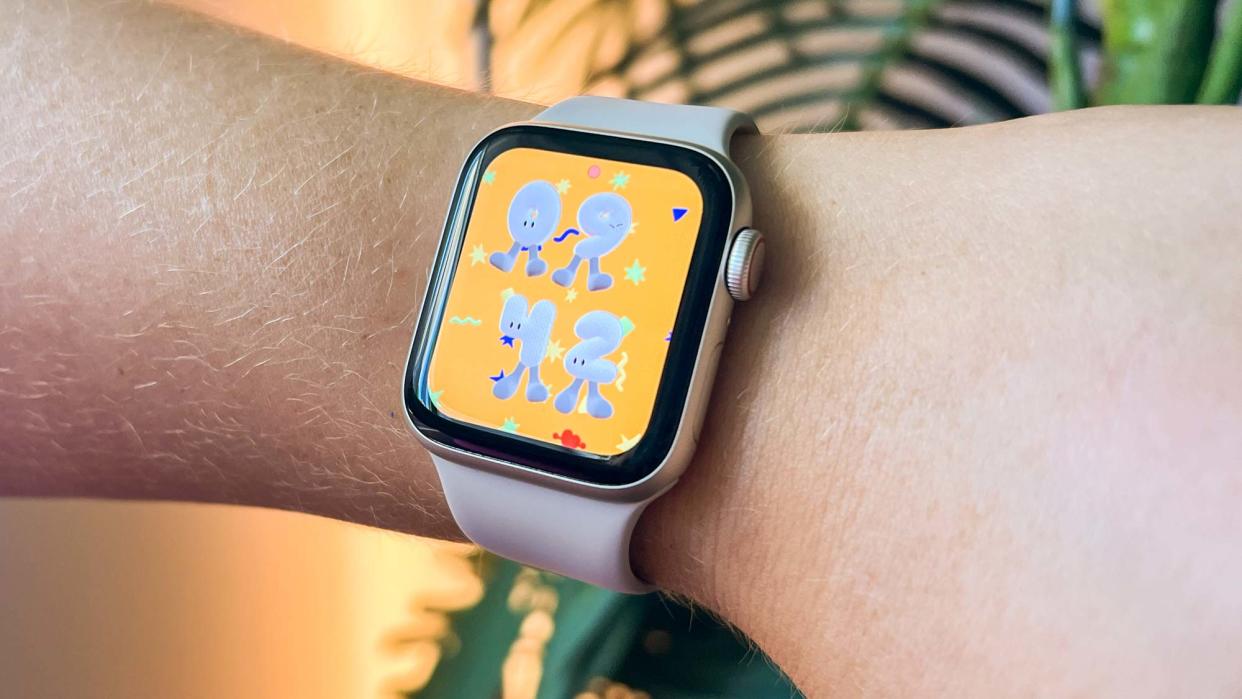 Apple Watch SE (2022) shown on wrist