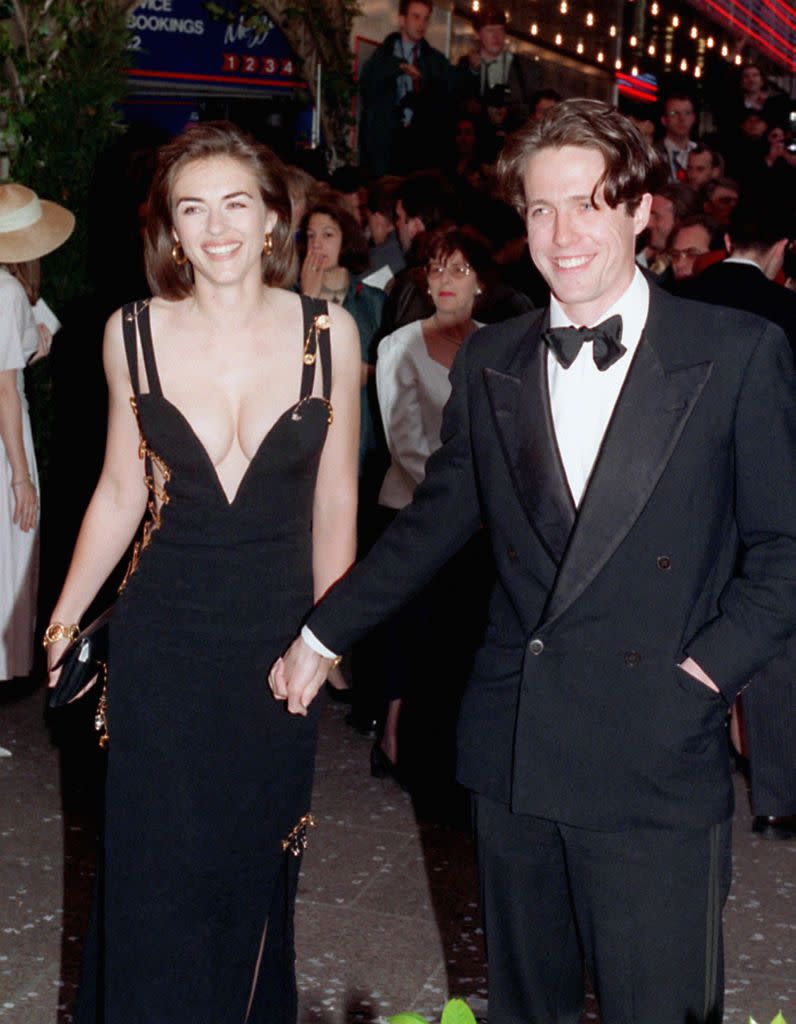 four weddings and a funeral premiere hugh grant and liz hurley london
