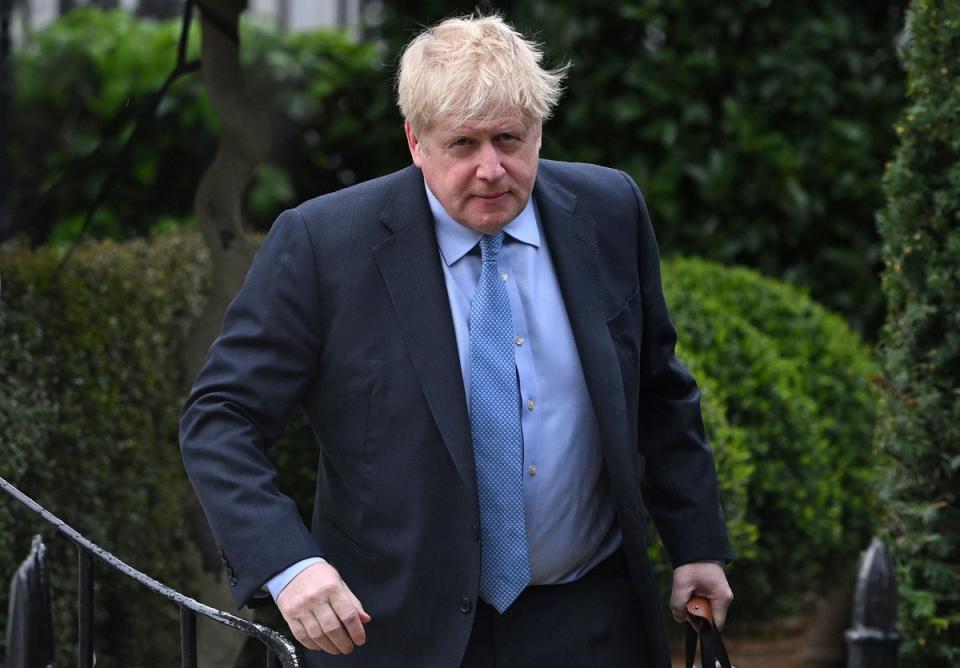 Boris Johnson leaves his home on Wednesday ahead of TV grilling (AFP via Getty Images)