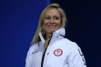 <p>Gold medalist Jamie Anderson of the United States looks on during the medal ceremony for Snowboard Ladies’ Slopestyle at Medal Plaza on February 12, 2018 in Pyeongchang-gun, South Korea. (Photo by Andreas Rentz/Getty Images) </p>