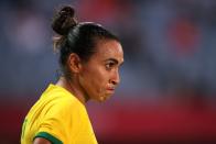 Sie gilt als die beste Fußballerin der Welt, sechsmal wurde ihr der offizielle Titel "Weltfußballerin" zuteil. Marta absolvierte 154 Länderspiele für ihre Heimat Brasilien. Keine Frau erzielte mehr Treffer bei einer WM als sie. Der WM-Titel blieb ihr jedoch verwehrt. (Bild: 2021 Getty Images / Koki Nagahama)