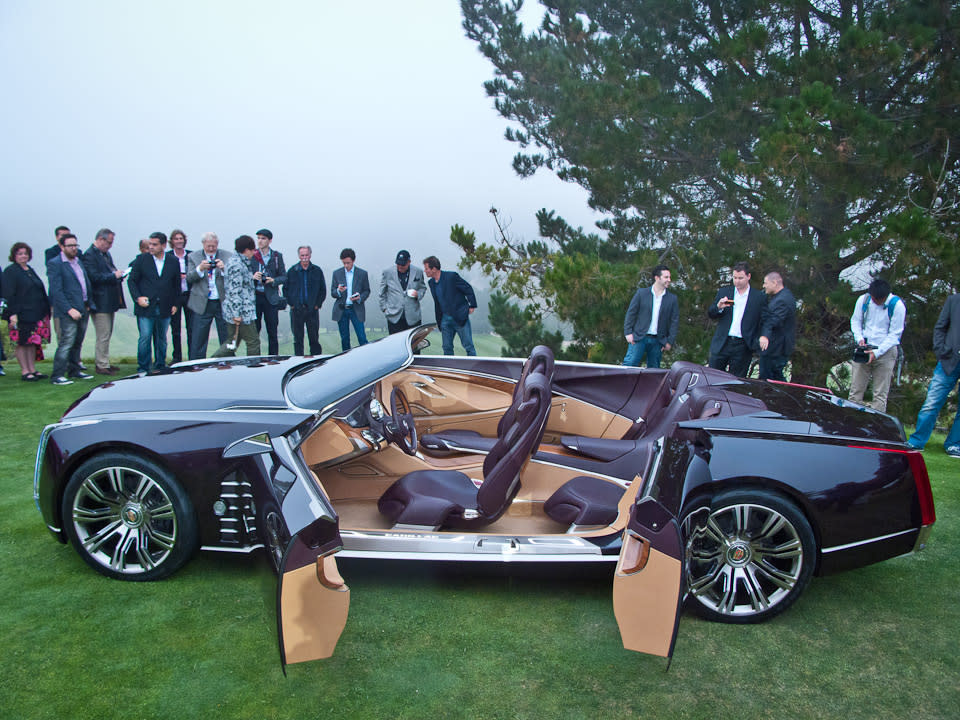 <b>11. Suicide doors</b><br><br> Many features found on concept cars never make it to production (such as the <a href="http://autos.yahoo.com/photos/cadillac-ciel-concept-gallery-1313777027-slideshow/" data-ylk="slk:Cadillac Ciel Concept;elm:context_link;itc:0;sec:content-canvas;outcm:mb_qualified_link;_E:mb_qualified_link;ct:story;" class="link  yahoo-link">Cadillac Ciel Concept</a>, pictured), and suicide doors are a prime example. True, they look convenient, and on rides like the long lost Honda Element, they came in handy for professional schleppers. Unfortunately, they're difficult to engineer, and they present some serious safety concerns -- for example, they make B-pillars almost impossible, and if they're opened in traffic, they can slam shut on the person exiting the vehicle. Ouch. But despite all that, nothing looks cooler, with the possible exception of...
