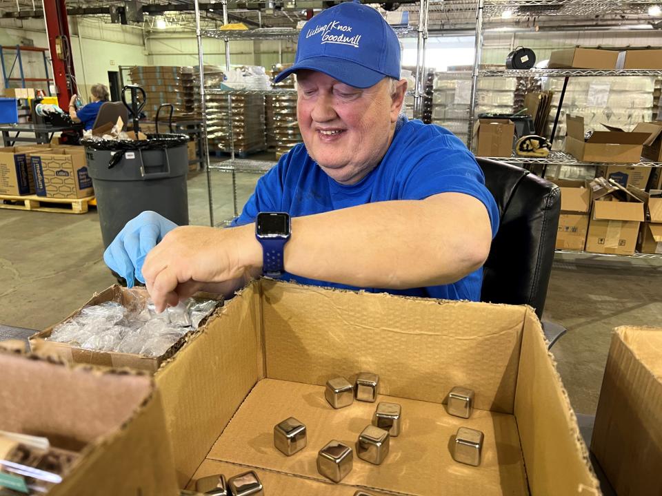 Donald Bolton at the Licking/Knox branch of Goodwill's new business services facility in Hebron.