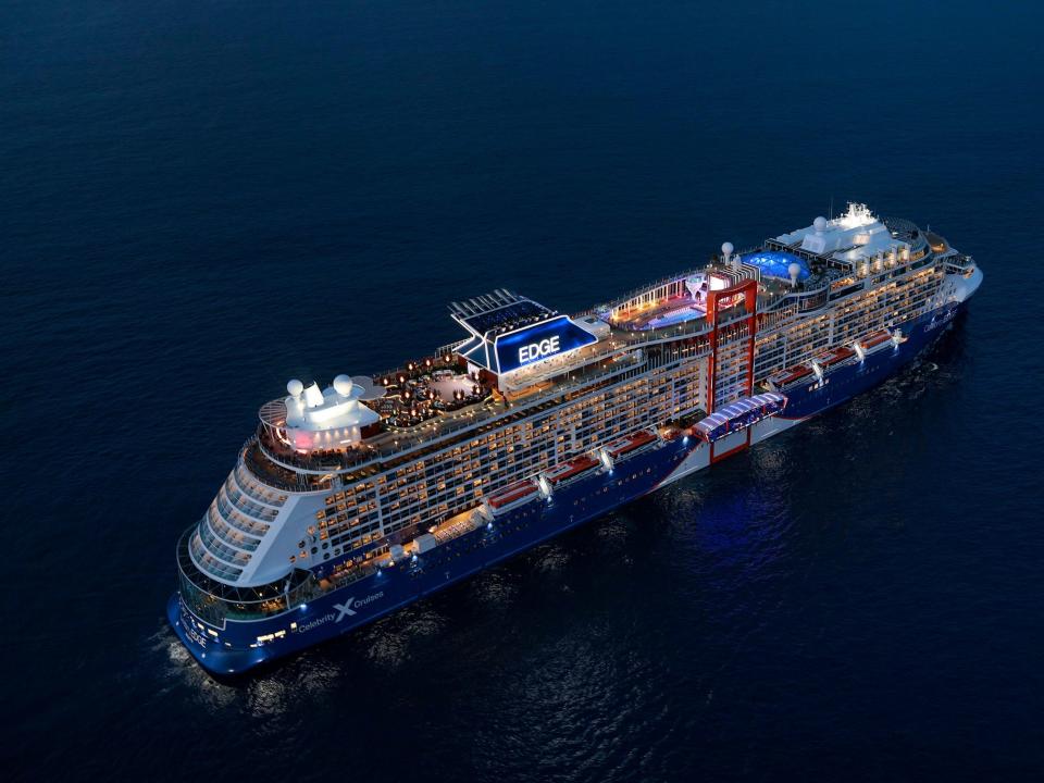 An overhead shot of the Celebrity Edge