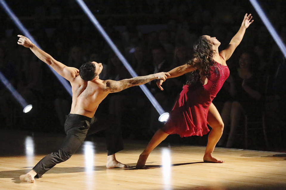 Mark Ballas and Alexandra Raisman perform on "Dancing With the Stars."