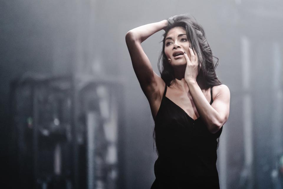 Nicole Scherzinger as Norma Desmond in Jamie Lloyd's Sunset Boulevard. She is nominated for Best Musical Performance, and Lloyd for Best Director (PR handout)