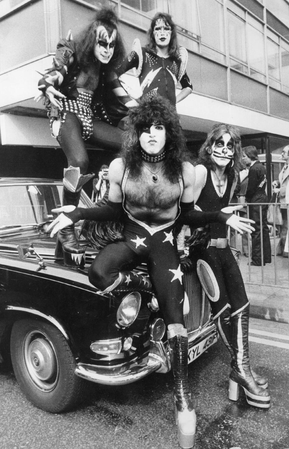 KISS in London, May 10, 1976. (Photo by Peter Cade/Central Press/Getty Images)