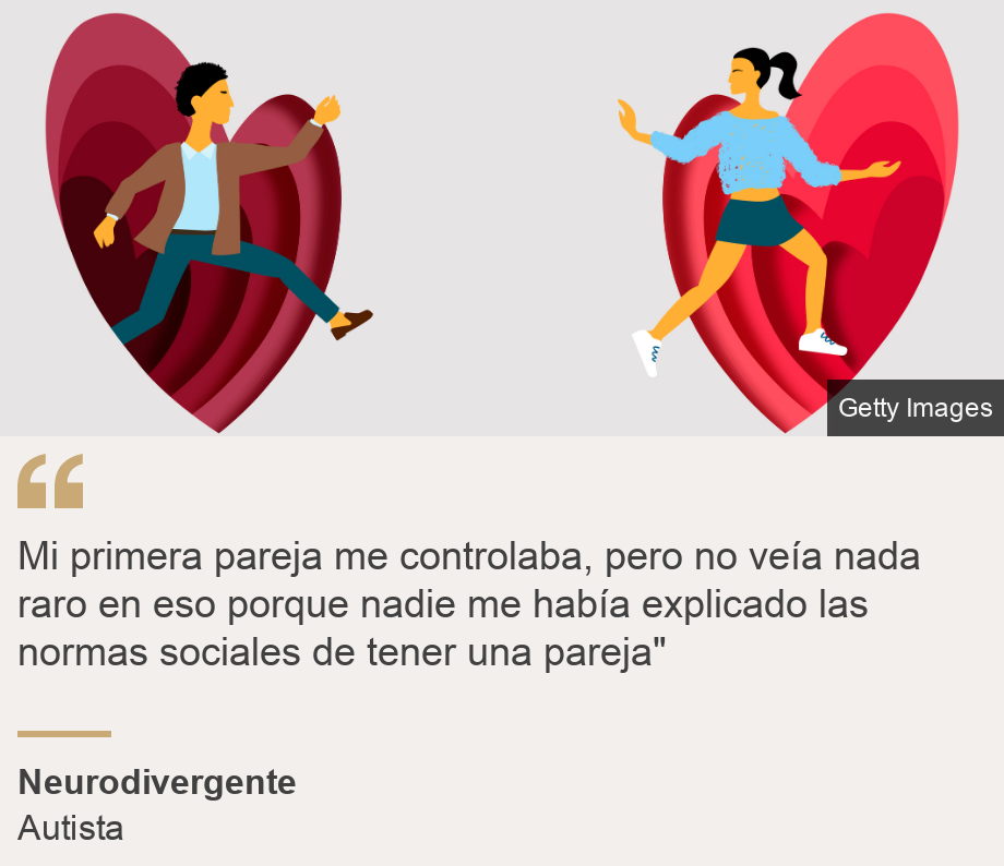 "Mi primera pareja me controlaba, pero no veía nada raro en eso porque nadie me había explicado las normas sociales de tener una pareja"", Source: Neurodivergente, Source description: Autista, Image: Relación de pareja tóxica