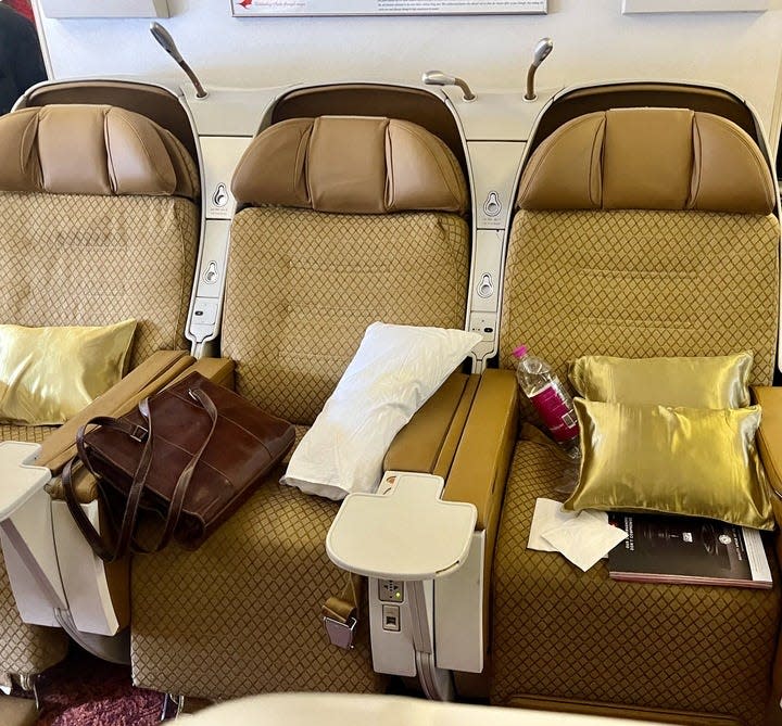 The middle section of Air India's legacy business class.