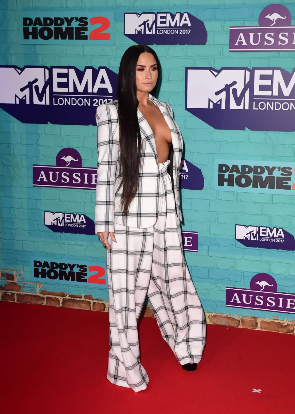 Demi managed to stay in control of her outfit, avoiding a major malfunction. Source: Getty