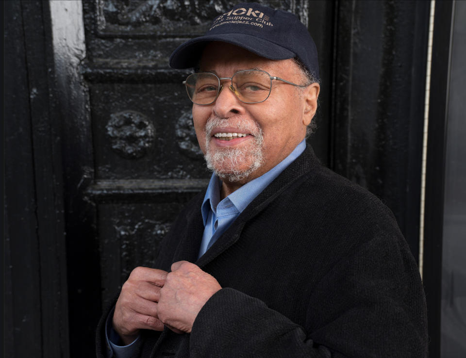 In this 2019 photo provided by Smoke Sessions Records, musician Jimmy Cobb poses for the release of his album "This I Dig of You" in New York City. Cobb, a percussionist and the last surviving member of Miles Davis' 1959 "Kind of Blue" groundbreaking jazz album which transformed the genre and sparked several careers, died Sunday, May 24, 2020, at his New York's Manhattan home. He was 91. (Courtesy of Smoke Sessions Records via AP)