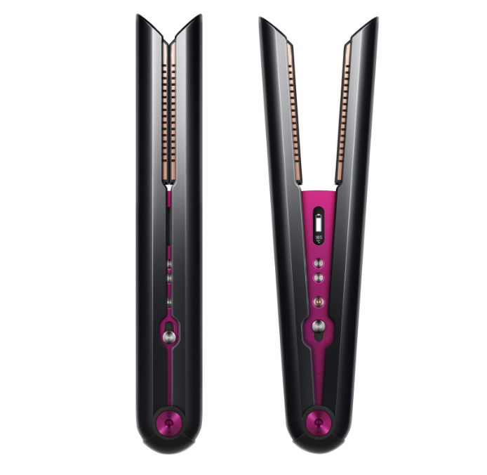 Dyson Corrale Cordless Straightener - Dark Nickel/Fuchsia. Image via Best Buy Canada.