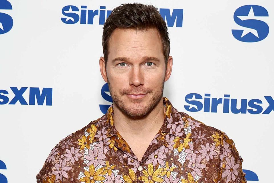 <p>Jamie McCarthy/Getty</p> Chris Pratt at SiriusXM Studios in New York City on May 23, 2024.