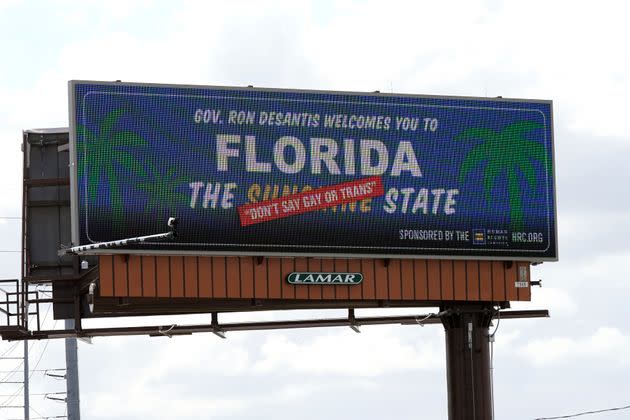 A billboard welcoming visitors to 