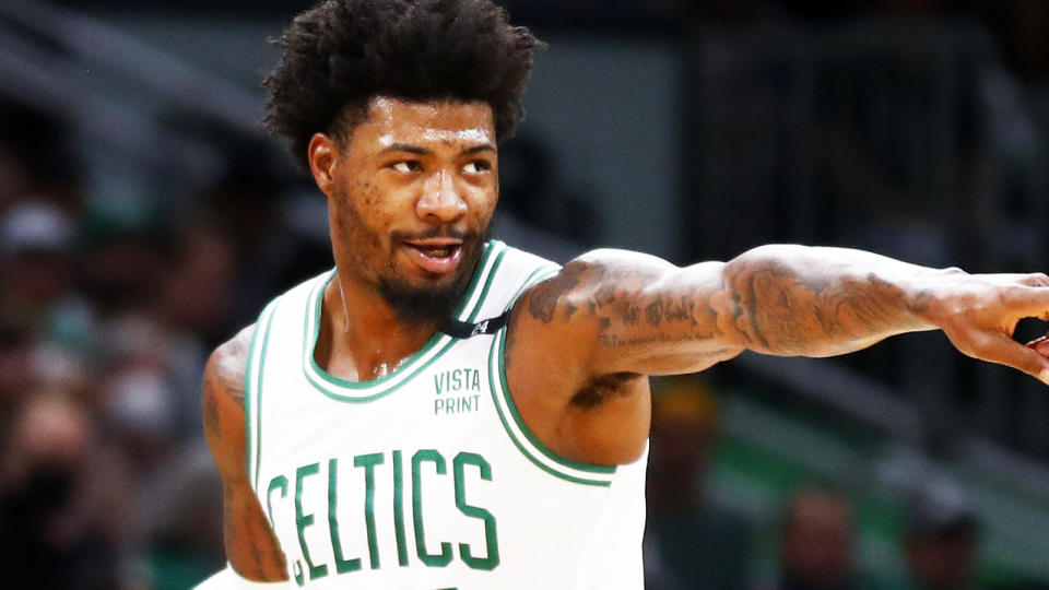 Marcus Smart, pictured here in action for the Boston Celtics in the NBA.