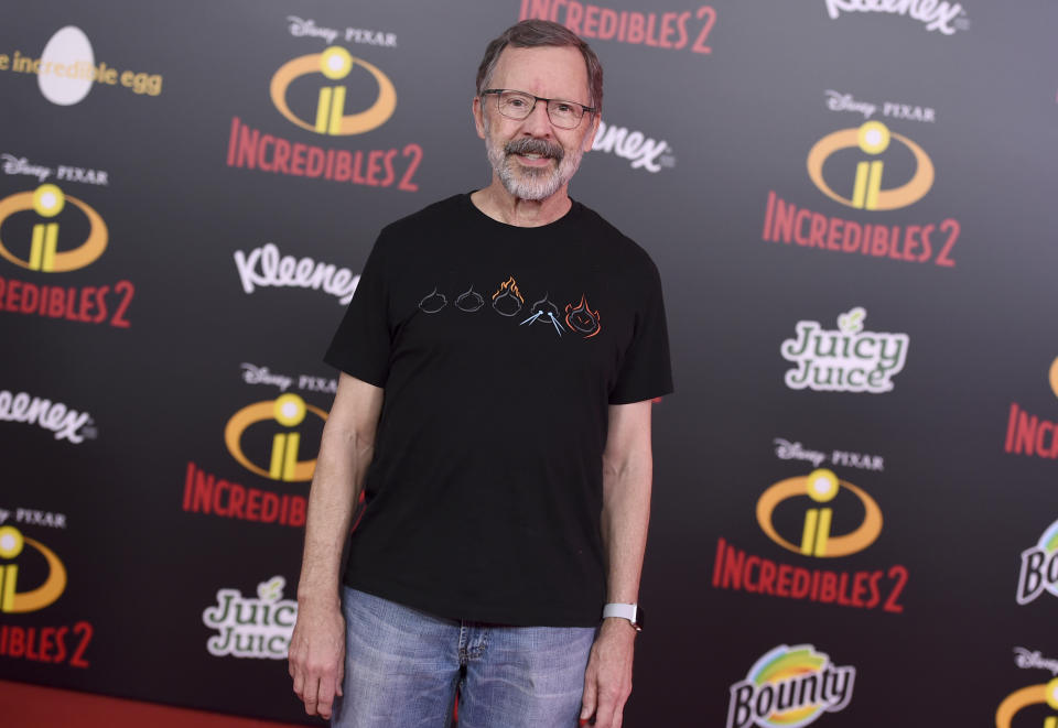 FILE - In this June 5, 2018 file photo, Pixar President Edwin Catmull arrives at the world premiere of "Incredibles 2" at the El Capitan Theatre in Los Angeles. The technology behind beloved animated children’s movies like Toy Story and special effects is the focus of this year’s Turing Award, the technology industry’s version of the Nobel Prize. Catmull and Patrick Hanrahan won the prize for their contributions to 3-D computer graphics used in movies and video games. (Photo by Jordan Strauss/Invision/AP, File)