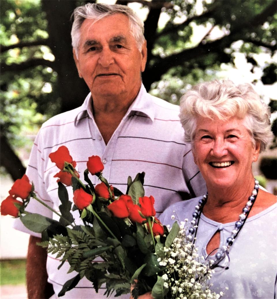 Andrew and Mary Warren on their 50th wedding anniversary in 1996.