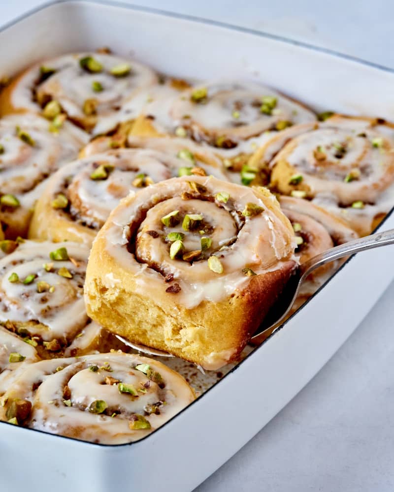 Sweet Potato Cardamom Buns with Pistachio and Orange