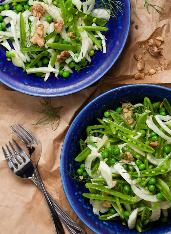 <strong>Get the <a href="http://gourmandeinthekitchen.com/2012/sugar-snap-pea-fennel-salad-recipe/" target="_blank">Sugar Snap Pea and Fennel Salad recipe</a> by Gourmande In The Kitchen</strong>