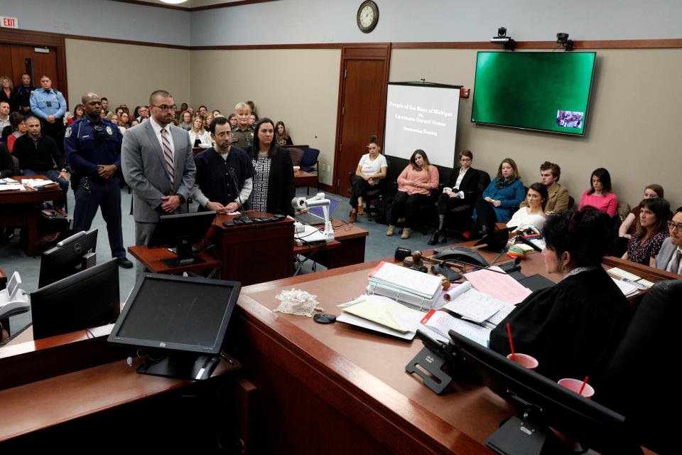 Judge Rosemarie Aquilina during Larry Nassar's sentencing hearing on Wednesday. (Photo: Brendan McDermid / Reuters)