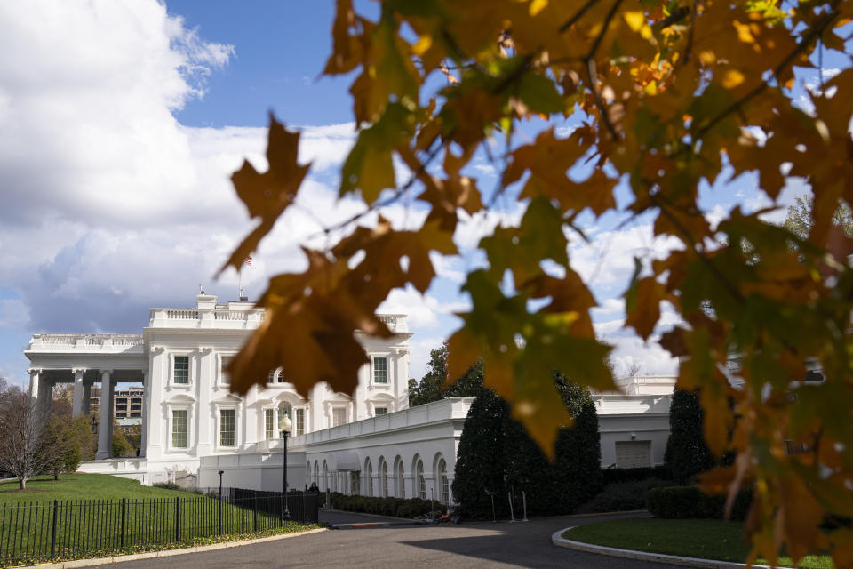 A view of the White House, Tuesday, Nov. 17, 2020, in Washington. (AP Photo/Evan Vucci)