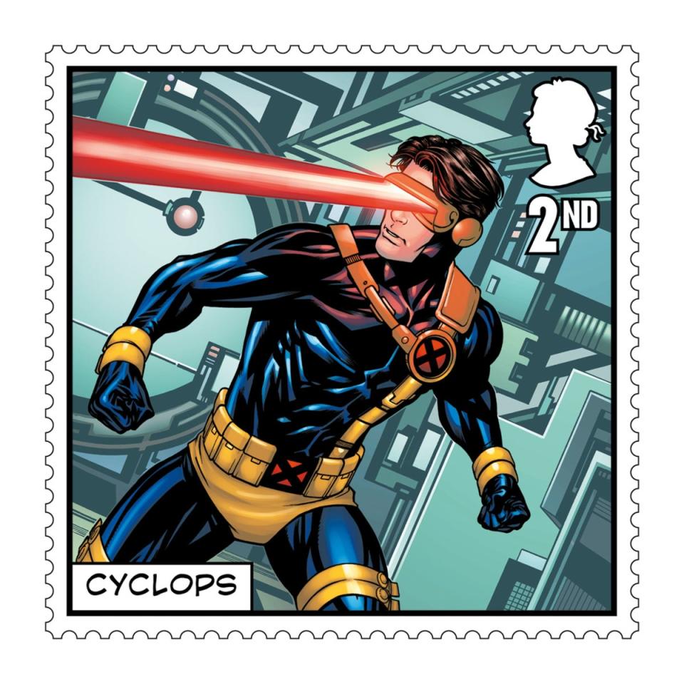 One of seventeen new X-Men stamps, showing character Cyclops to mark the 60th anniversary of the X-Men franchise (PA)