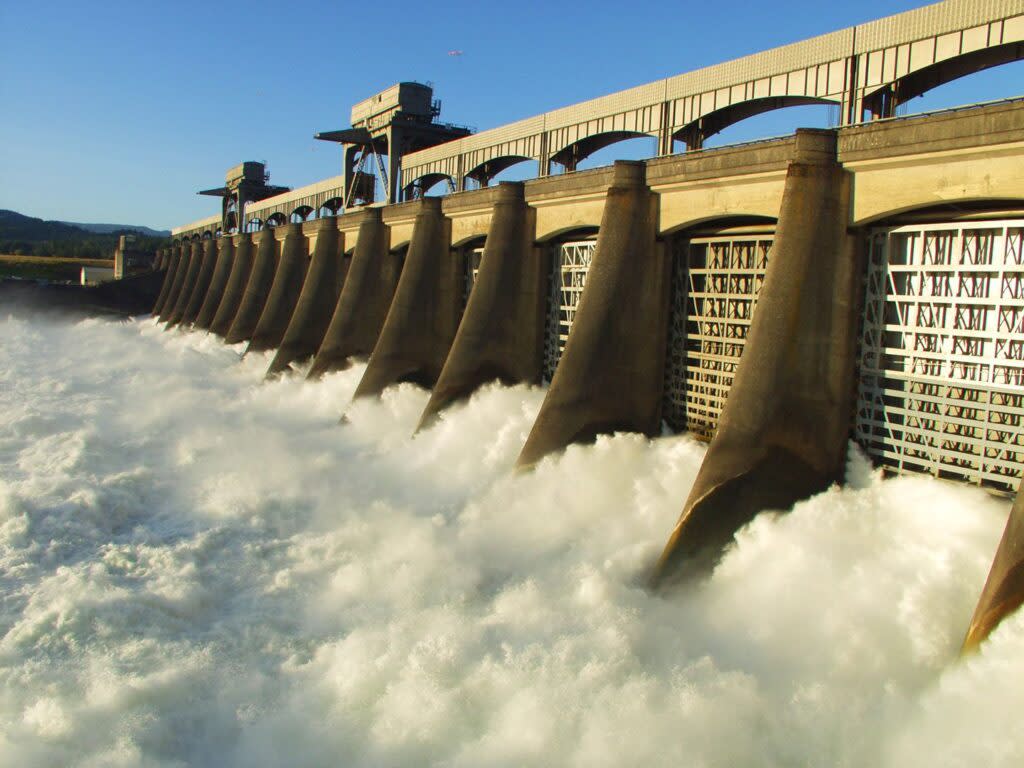 The Bonneville Dam is the last of 14 dams on the Columbia River before it empties into the Pacific Ocean. (Bonneville Power Administration/Flickr)