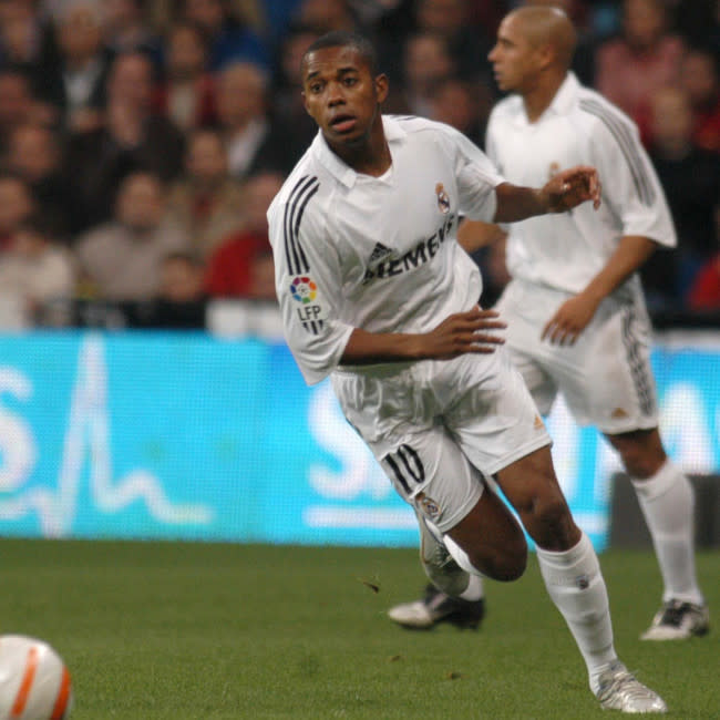 Robinho, en una imagen del año 2005, cuando jugaba en el Real Madrid credit:Bang Showbiz