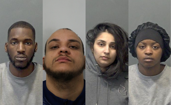 From left to right: Cleon Brown, Ikem Affia, Surpreet Dhillon, and Temidayo Awe. (Bedfordshire Police)