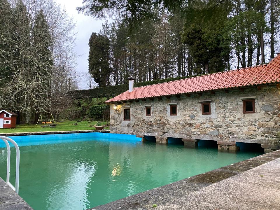 Spanish 'quarantine' house pool red roof