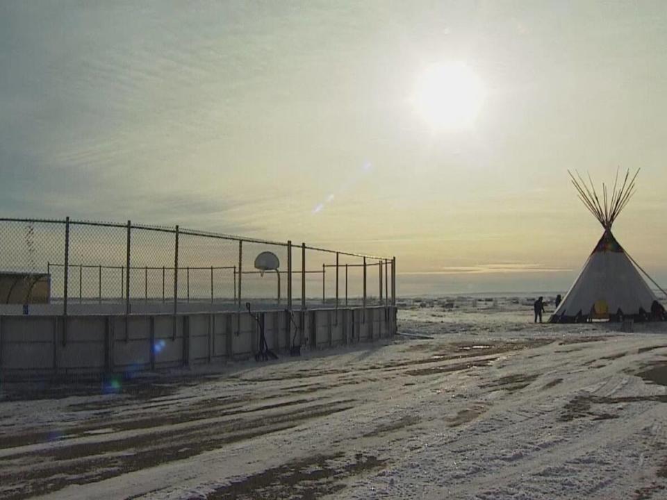 The new Calgary Flames Outdoor Rink can be found at the Siksika Deerfoot Sportsplex. (Mike Symington/CBC Calgary - image credit)