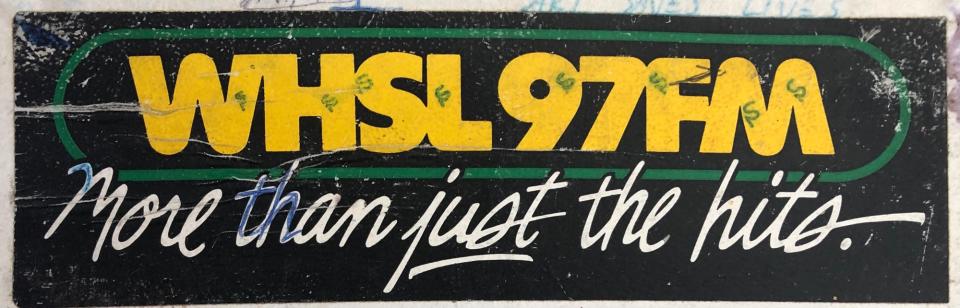 Bumper sticker for the old Wilmington album rock station WHSL.
