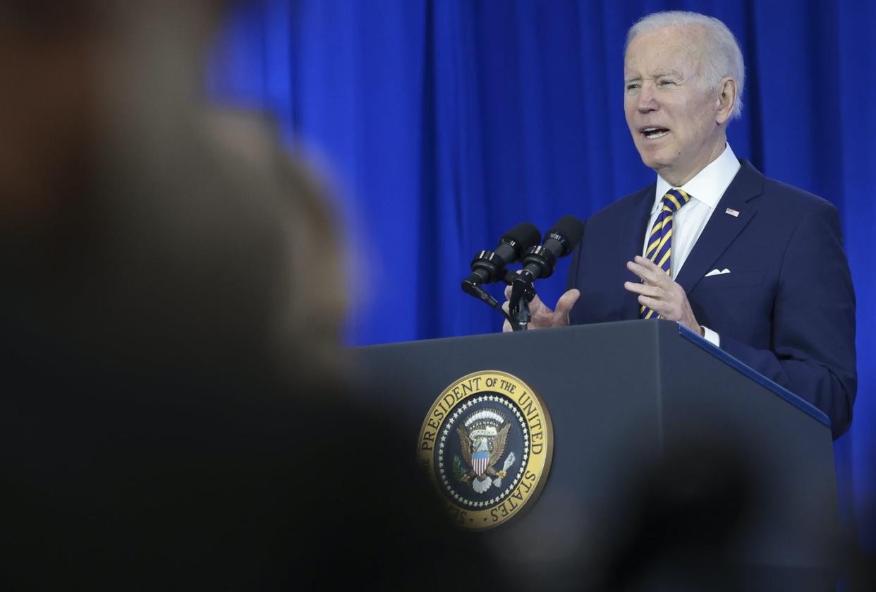 <span class="caption">Critics of President Joe Biden have accused him of lying. Most American presidents have been accused of deception.</span> <span class="attribution"><a class="link " href="https://www.gettyimages.com/detail/news-photo/president-joe-biden-speaks-during-an-event-at-germanna-news-photo/1369802125?adppopup=true" rel="nofollow noopener" target="_blank" data-ylk="slk:Win McNamee/Getty Images;elm:context_link;itc:0;sec:content-canvas">Win McNamee/Getty Images</a></span>