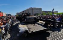 Military hardware captured from Ukrainian forces put on display in Moscow