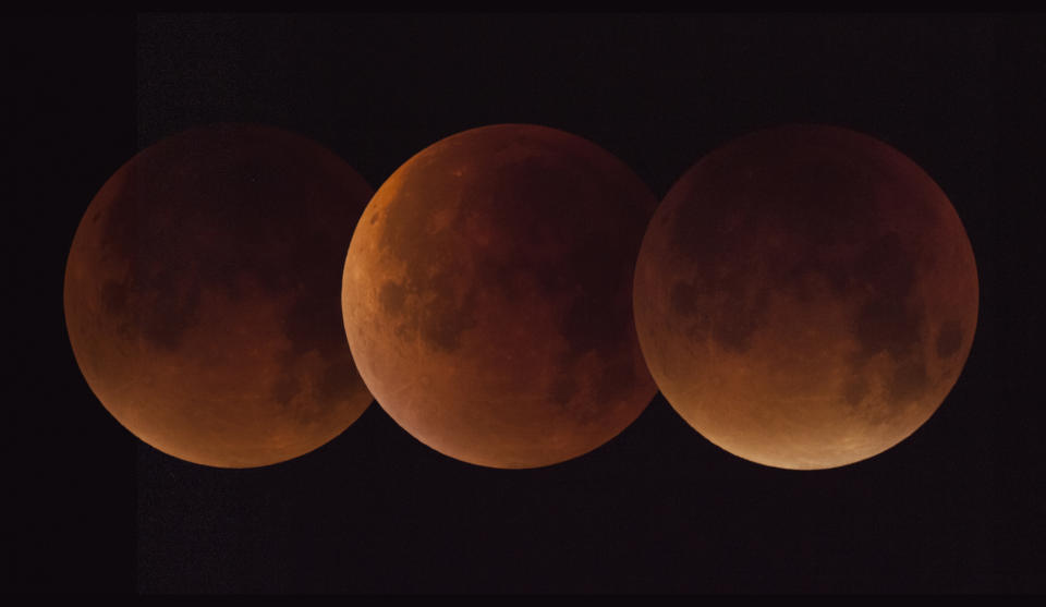 Fases de una Luna Roja. Foto: Malcolm park