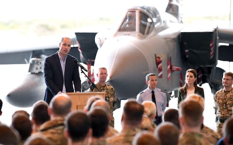 Catherine, Duchess of Cambridge and Prince William, Duke of Cambridge meet with serving personnel during an official visit to RAF Akrotiri on December 5, 2018 in Akrotiri, Cyprus - Credit: Karwai Tang/WireImage