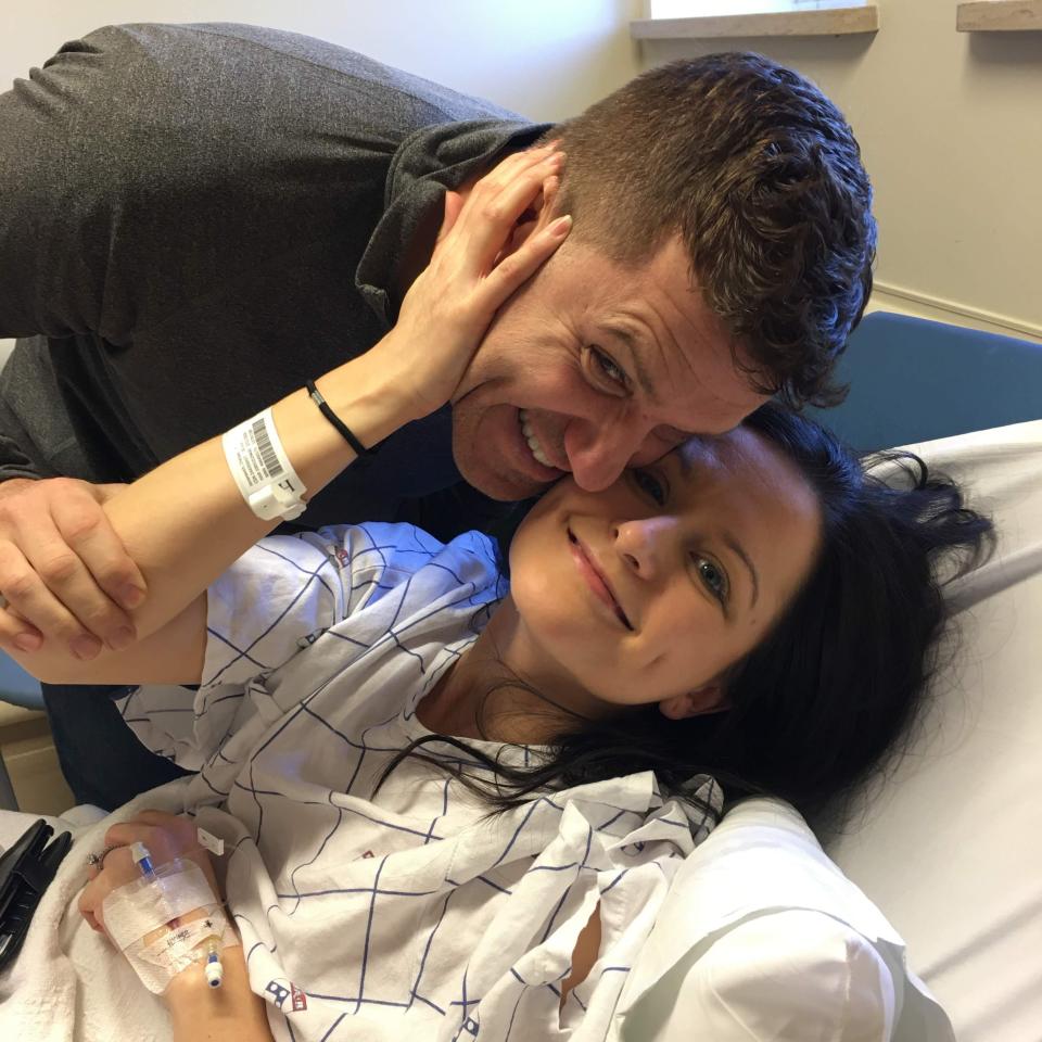 Chelsea Jovanovich and her husband before her uterine transplant surgery.