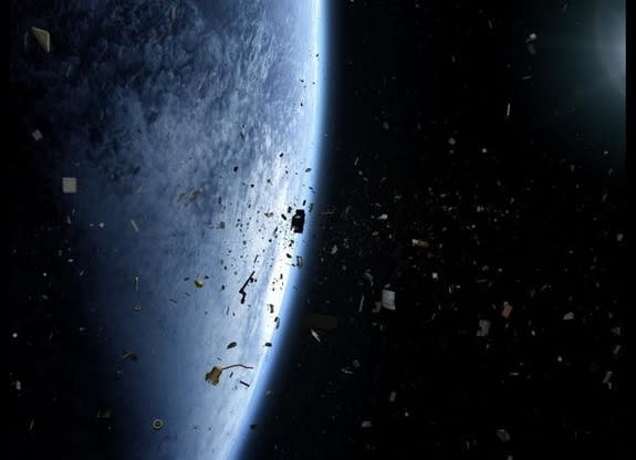 Earth orbit is a junkyard of human-made space clutter.