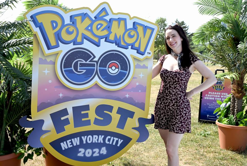 NEW YORK, NEW YORK - JULY 06: Rachel Brosnahan attends Pokémon GO Fest 2024: New York City at Randall’s Island Park on July 06, 2024 in New York City. (Photo by Dave Kotinsky/Getty Images for Niantic)